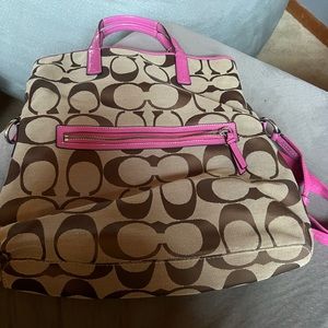 Coach pink signature crossbody purse